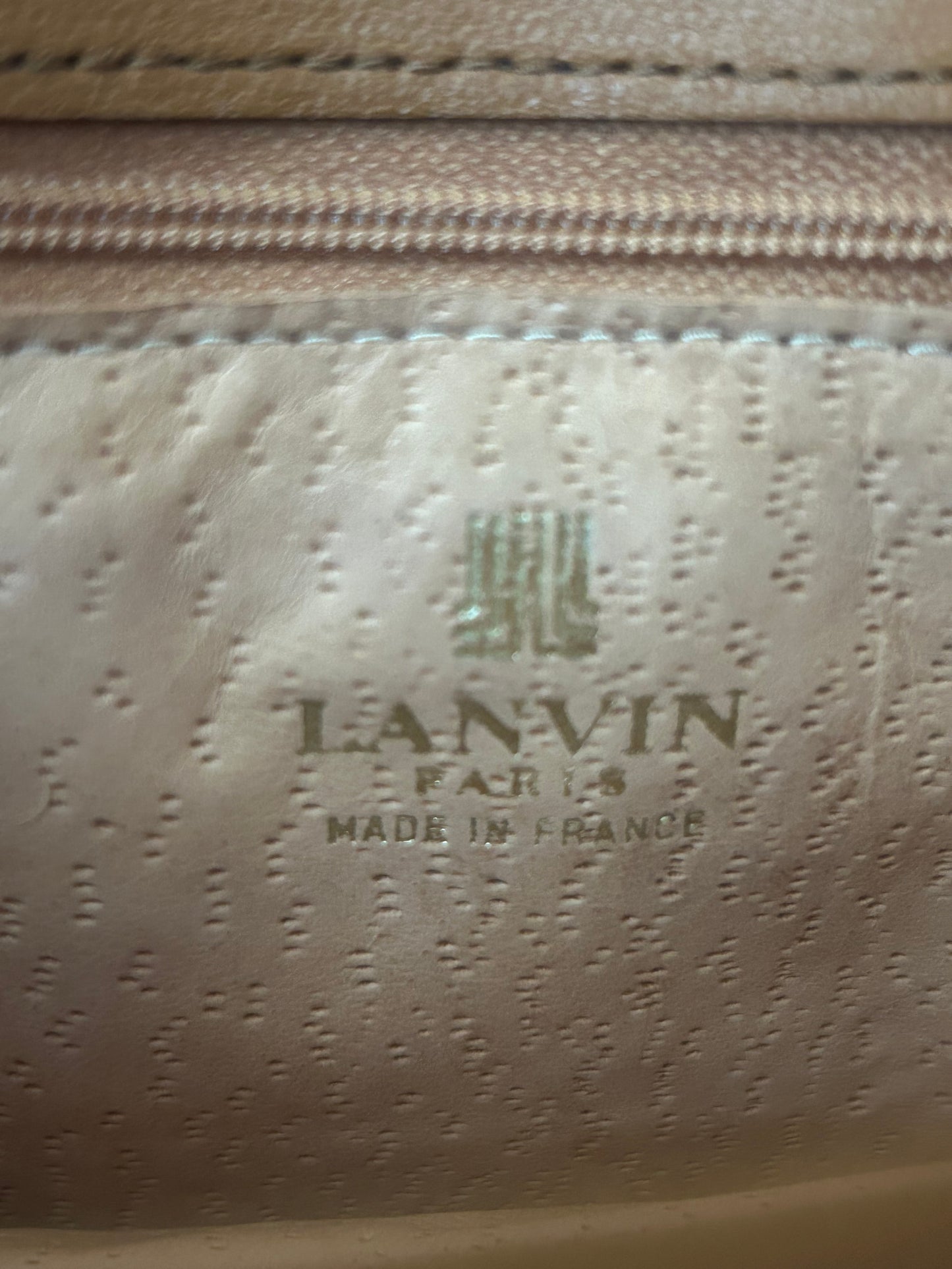 Lanvin Paris JL Logo Brown Quilted Bag