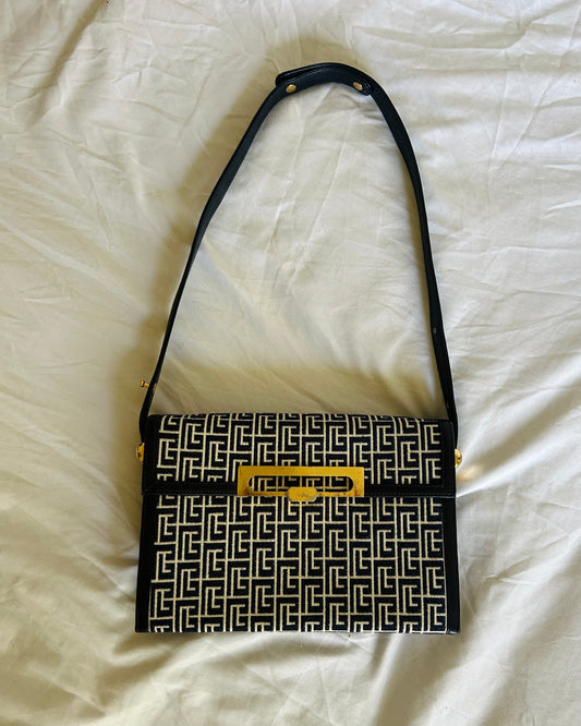 Pierre Balmain Monogram Navy Canvas Bag