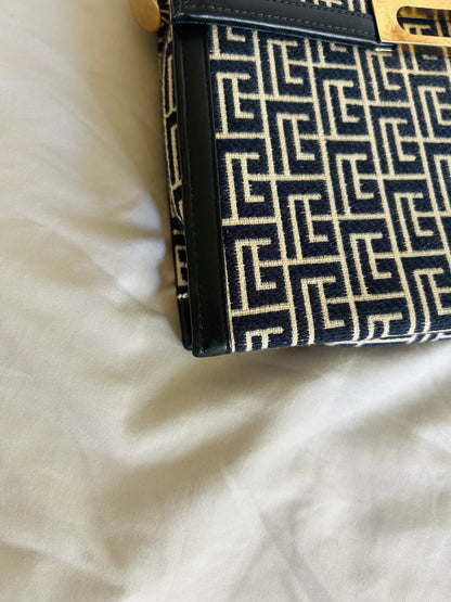 Pierre Balmain Monogram Navy Canvas Bag