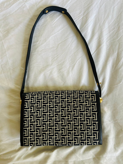 Pierre Balmain Monogram Navy Canvas Bag