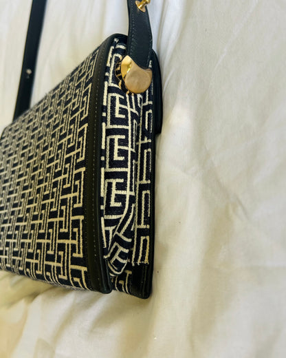 Pierre Balmain Monogram Navy Canvas Bag