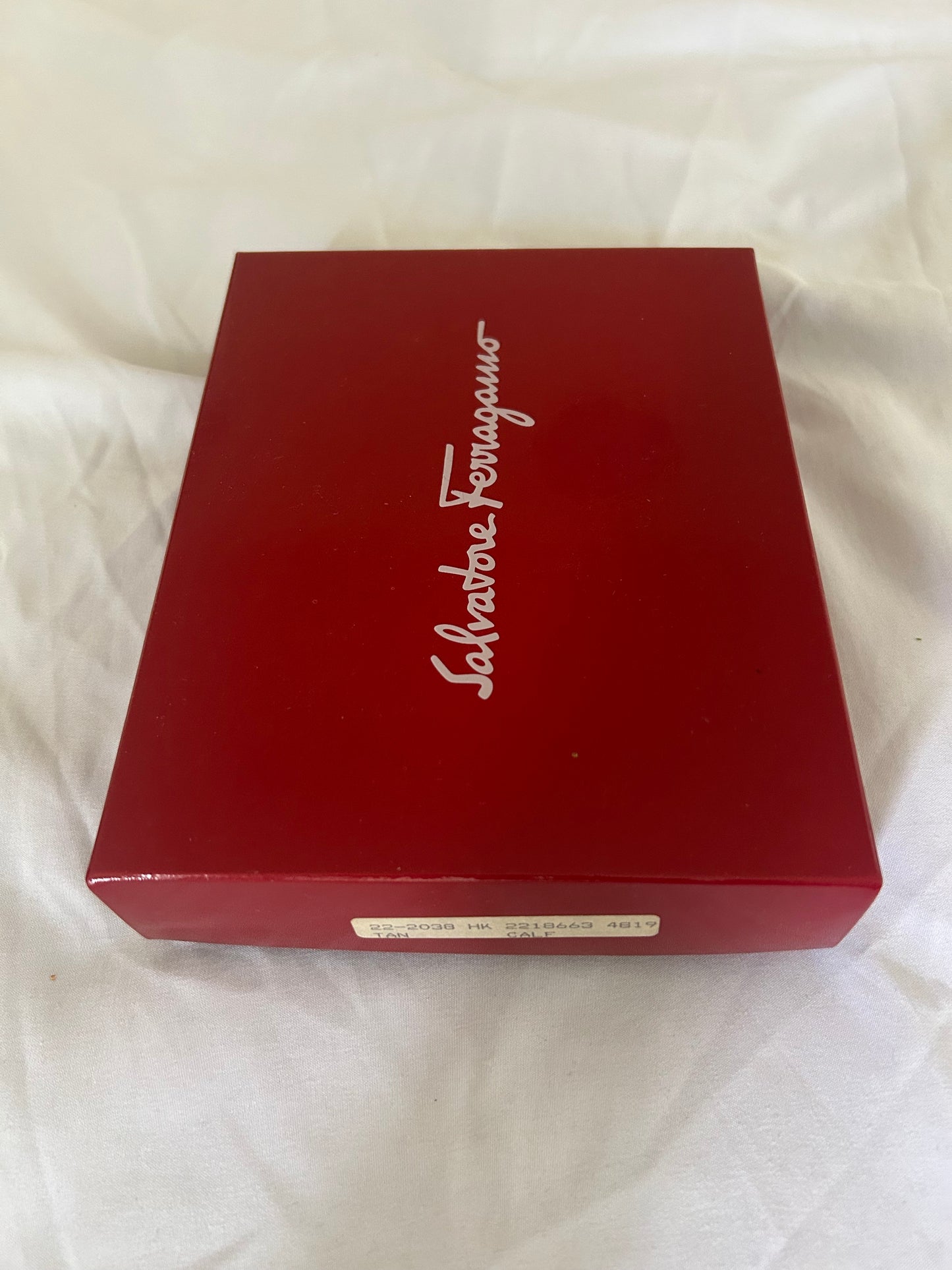 Salvatore Ferragamo Brown Leather Mini Clutch with Mirror