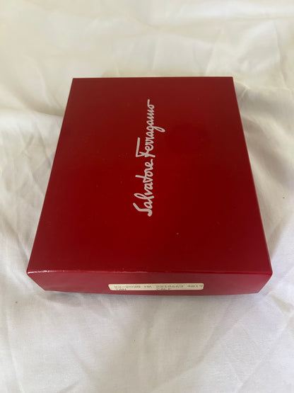 Salvatore Ferragamo Brown Leather Mini Clutch with Mirror