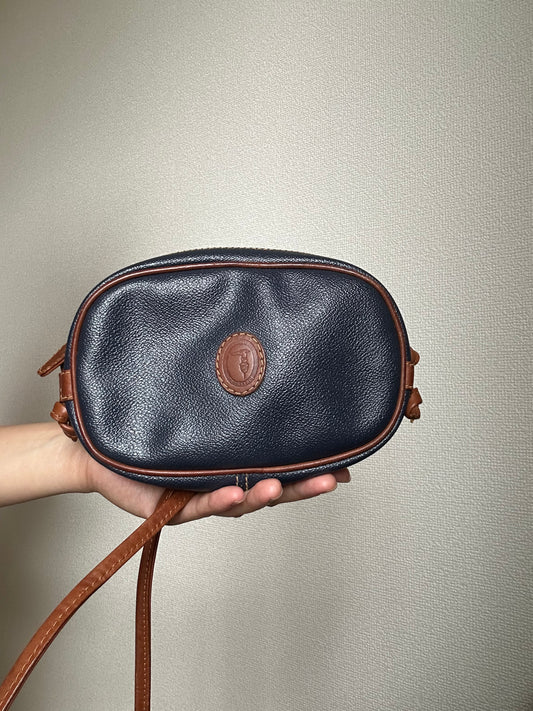 Trussardi Navy & Brown Oval Adjustable Sling