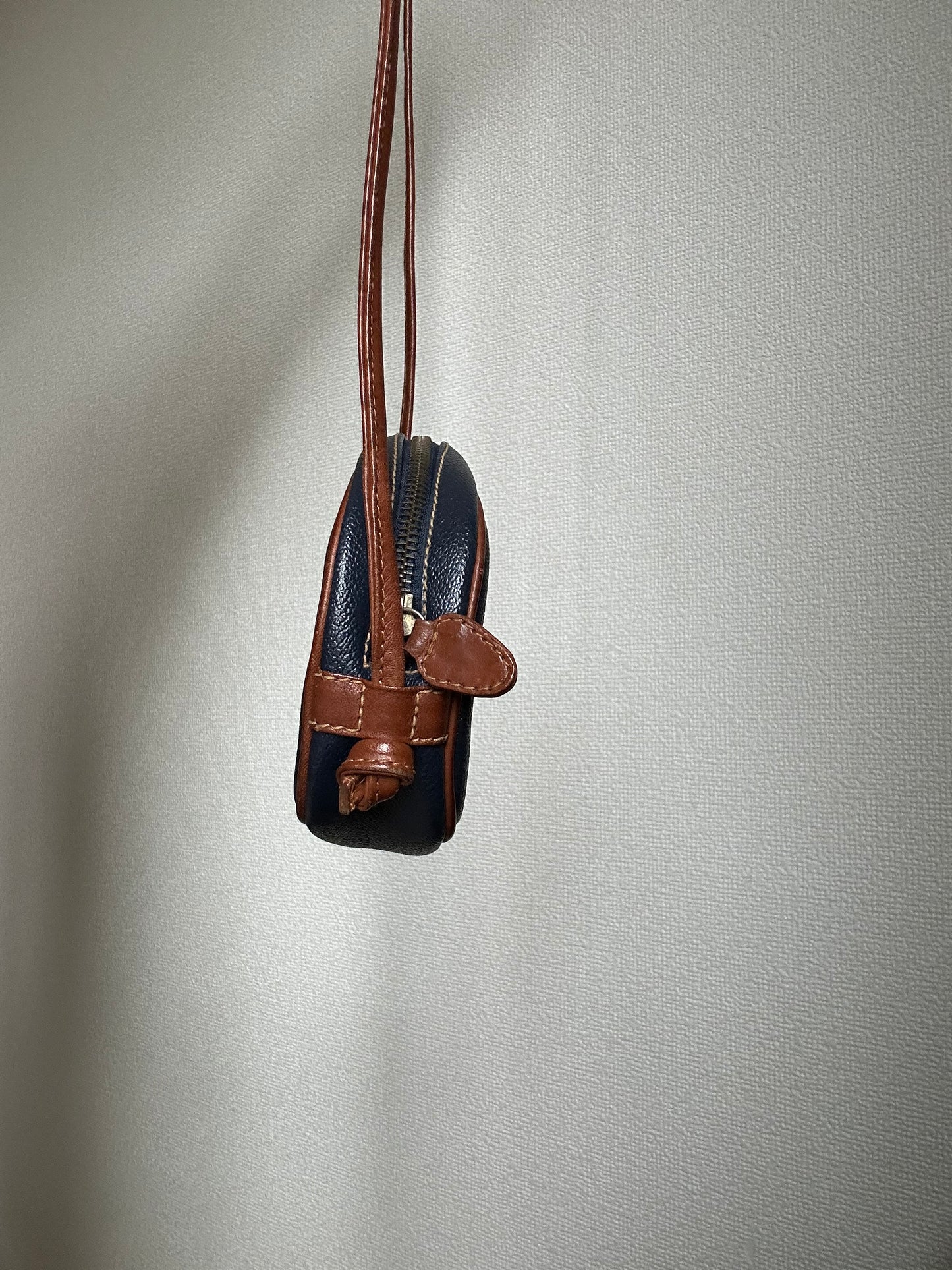 Trussardi Navy & Brown Oval Adjustable Sling