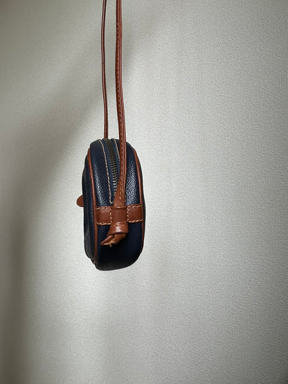 Trussardi Navy & Brown Oval Adjustable Sling