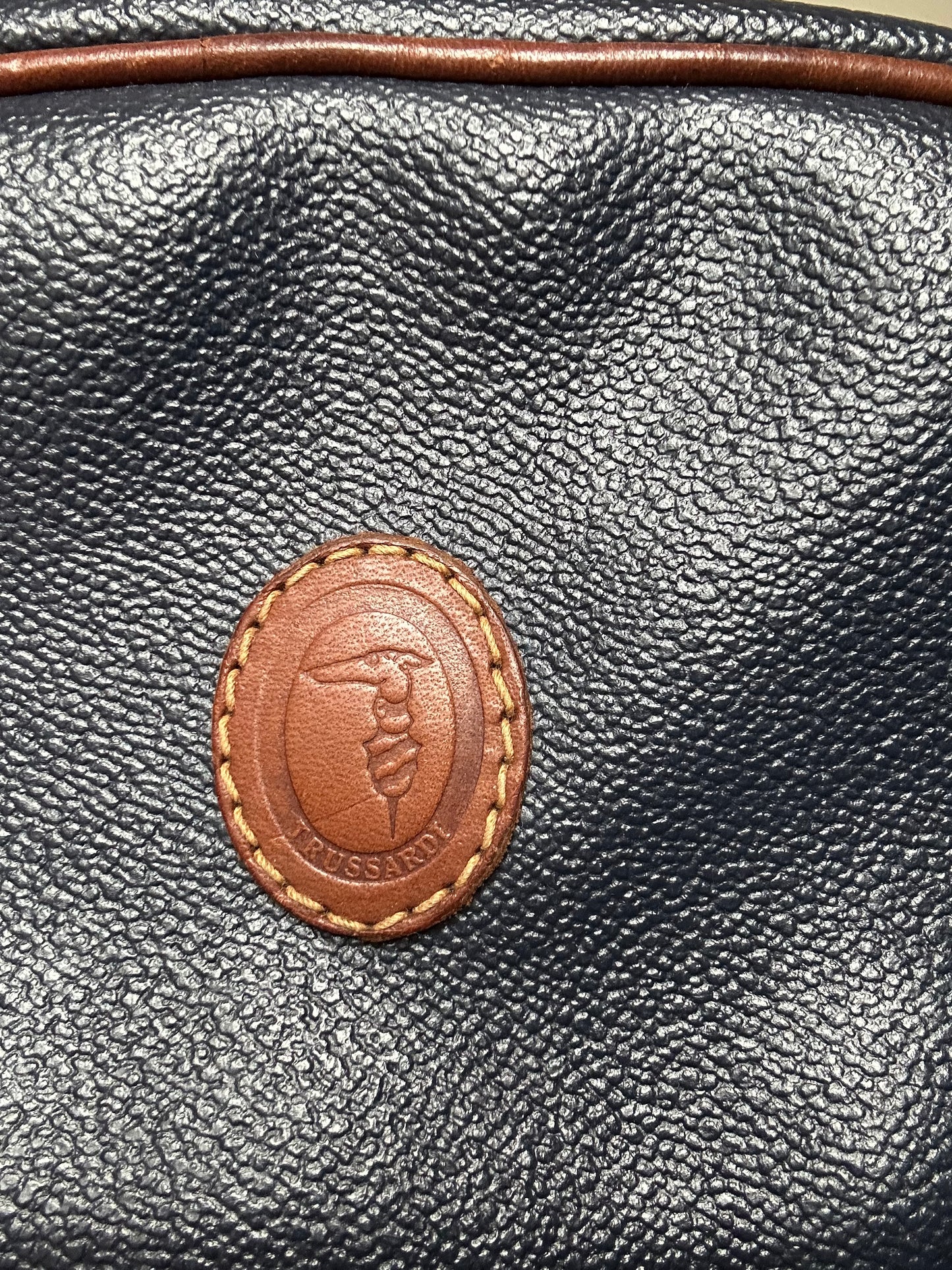 Trussardi Navy & Brown Oval Adjustable Sling
