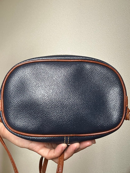 Trussardi Navy & Brown Oval Adjustable Sling