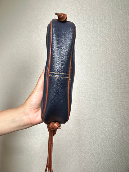Trussardi Navy & Brown Oval Adjustable Sling