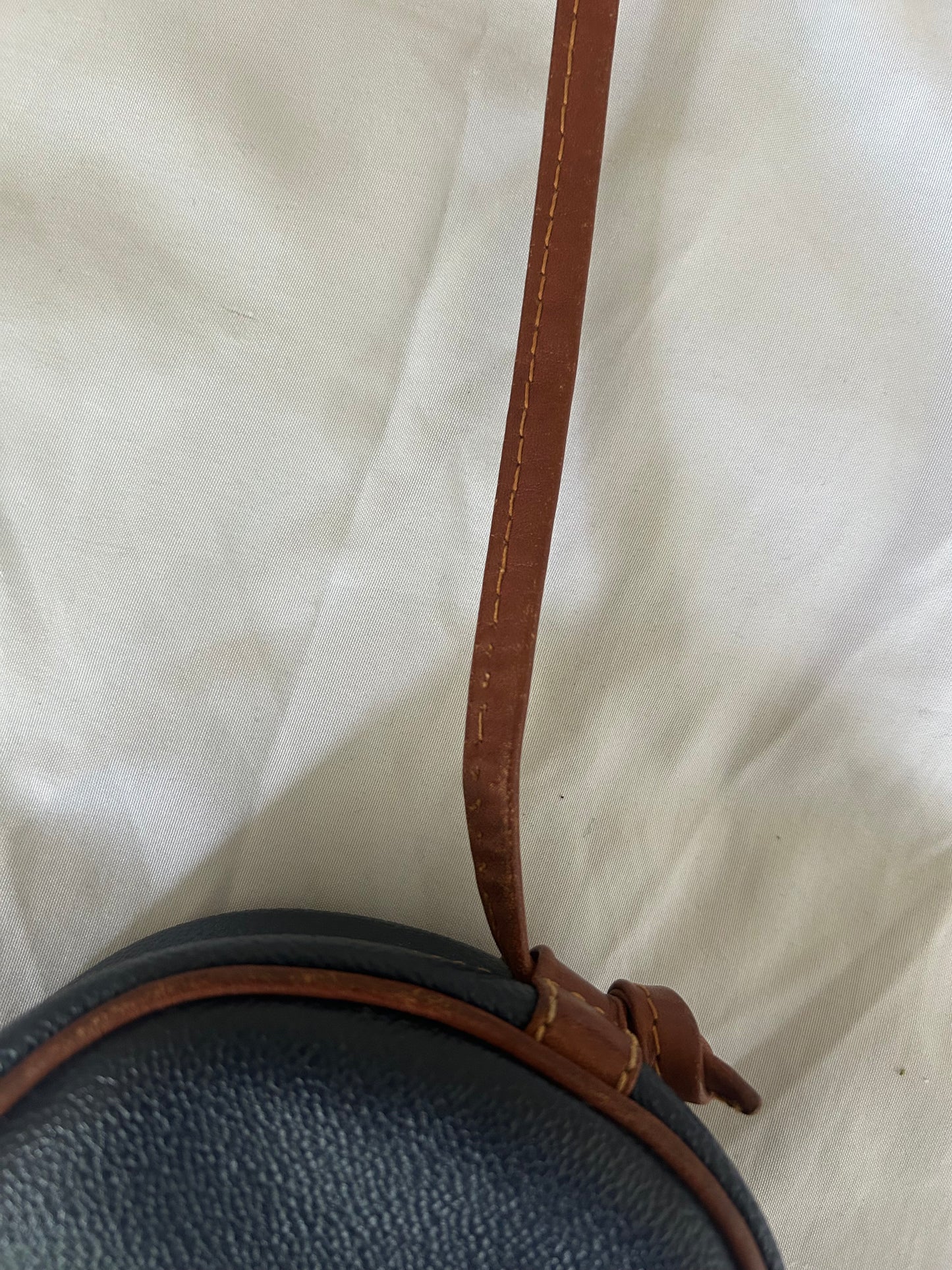 Trussardi Navy & Brown Oval Adjustable Sling