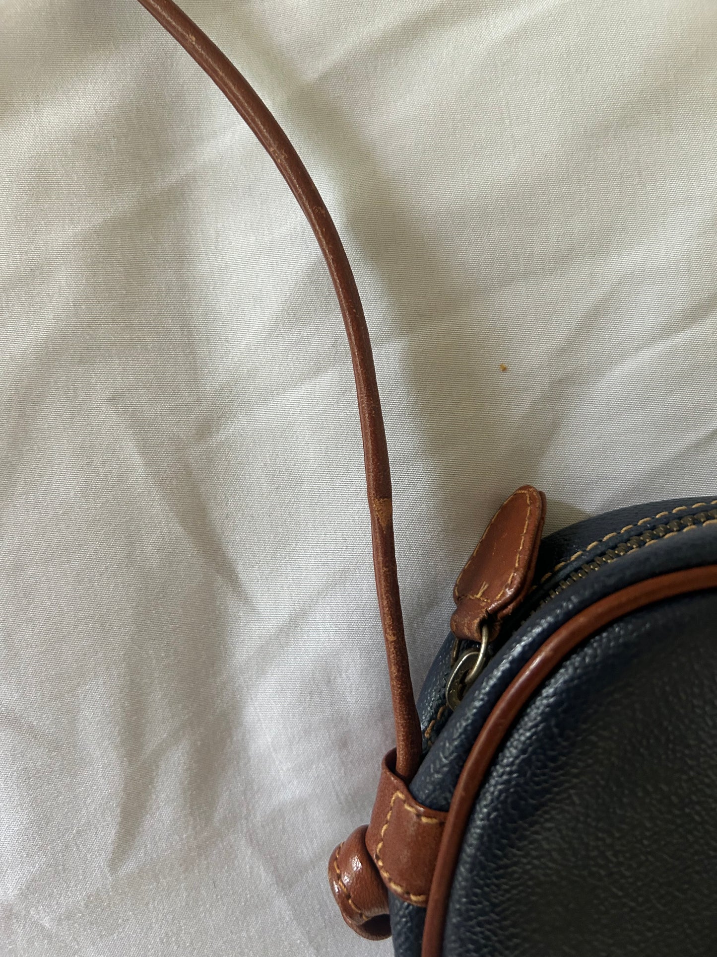 Trussardi Navy & Brown Oval Adjustable Sling
