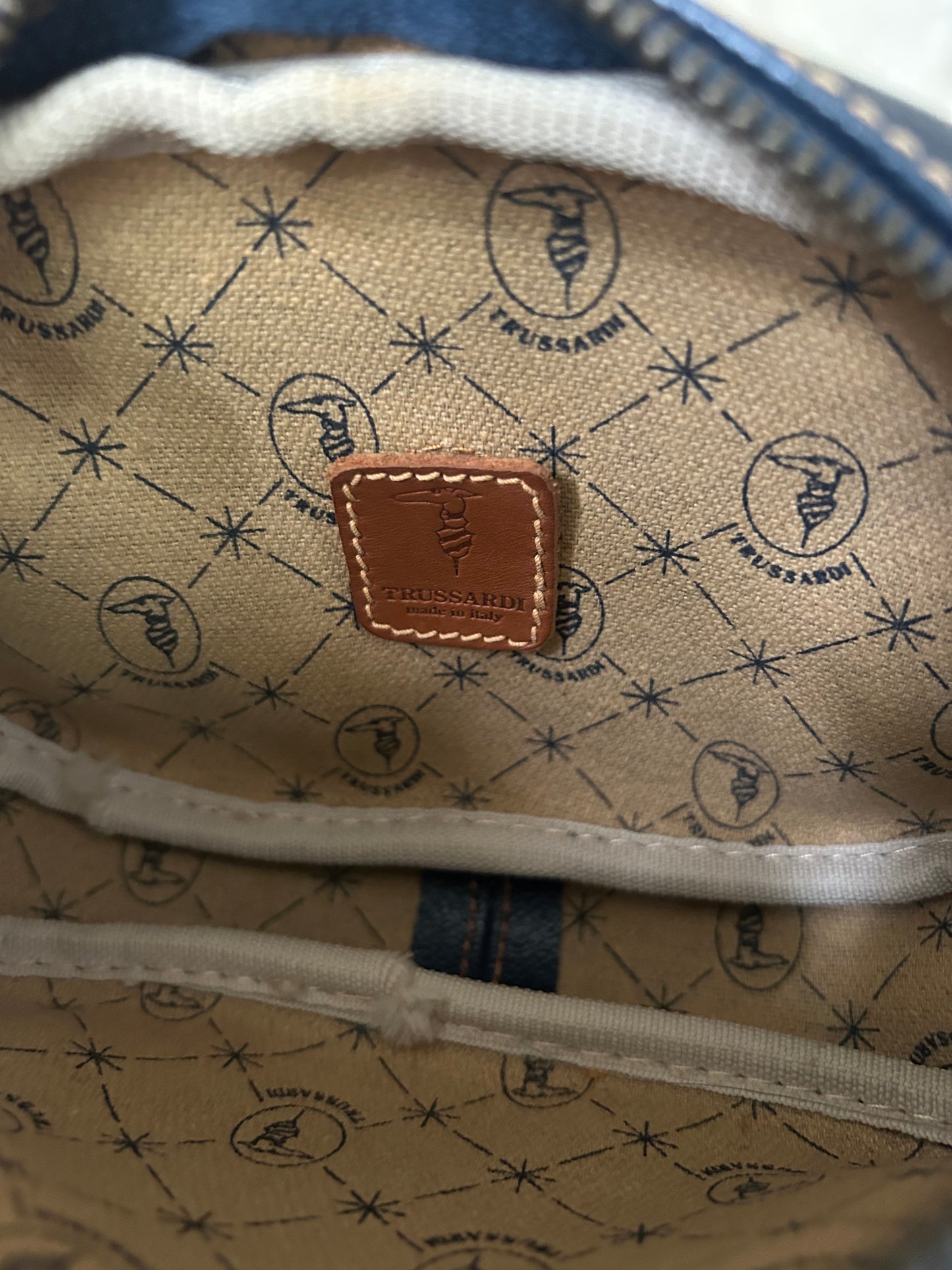 Trussardi Navy & Brown Oval Adjustable Sling