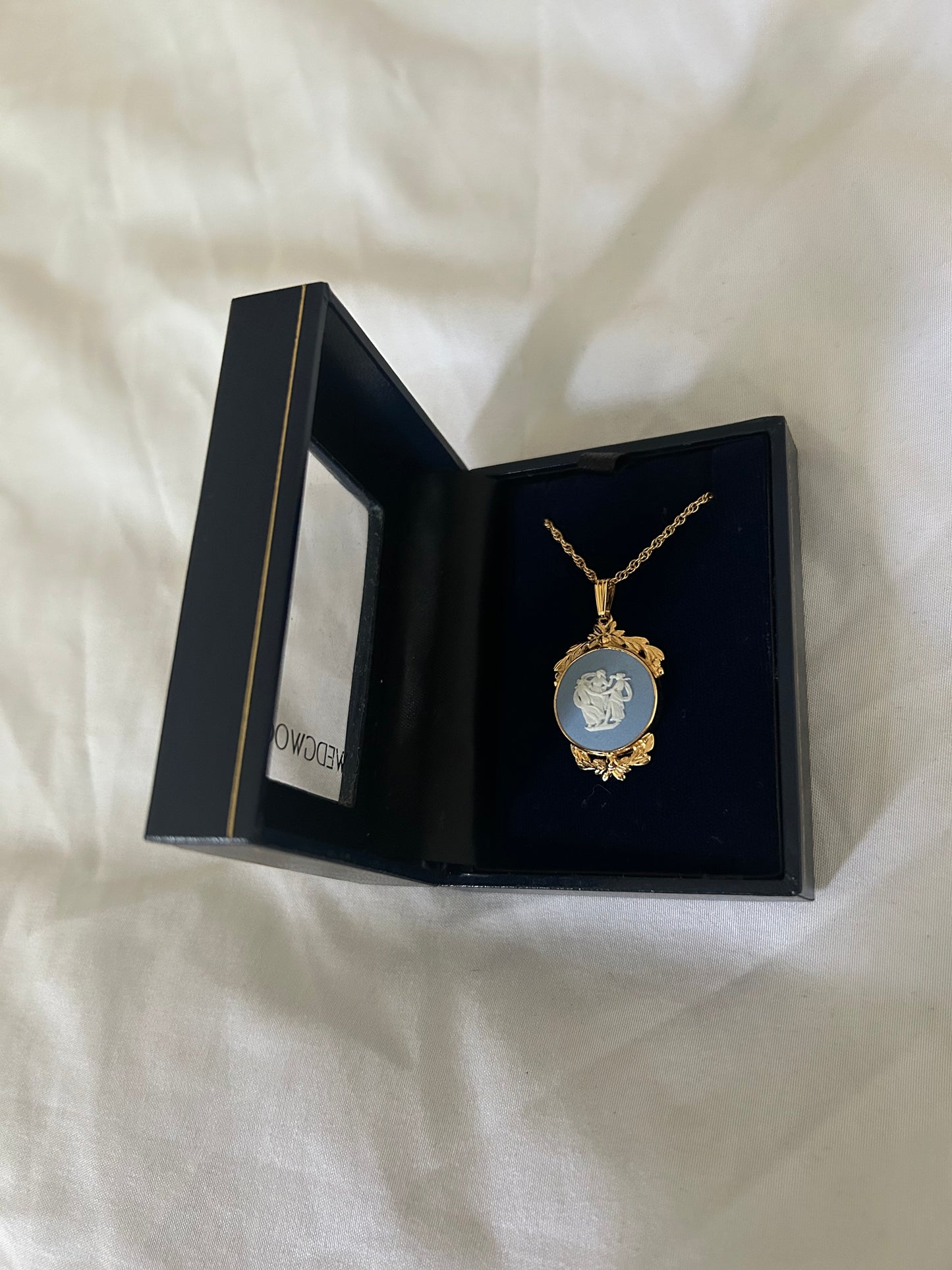 Wedgwood Round Blue Jasperware Pendant Necklace, Dancing Ladies Relief Design (Copy)