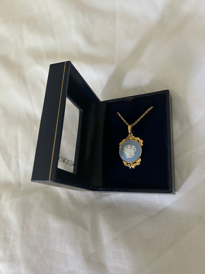 Wedgwood Round Blue Jasperware Pendant Necklace, Dancing Ladies Relief Design (Copy)