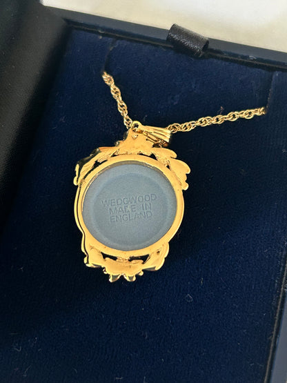 Wedgwood Round Blue Jasperware Pendant Necklace, Dancing Ladies Relief Design (Copy)