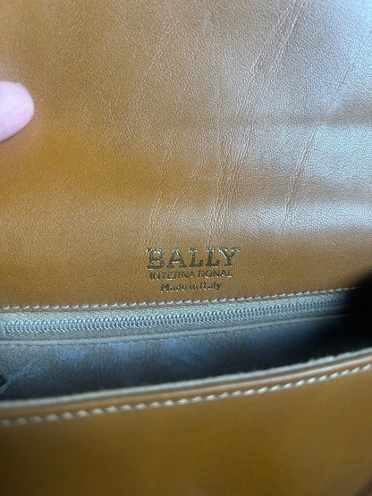 Bally Warm Brown Half Moon Tassel Sling