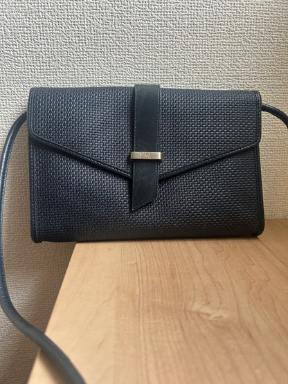Yves Saint Laurent Vintage Coated Canvas with Leather Trim Shoulder Bag