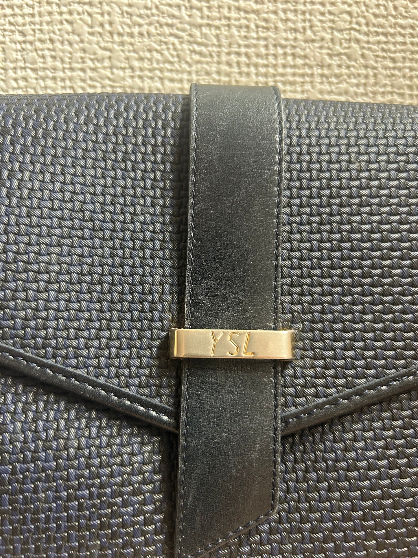 Yves Saint Laurent Vintage Coated Canvas with Leather Trim Shoulder Bag