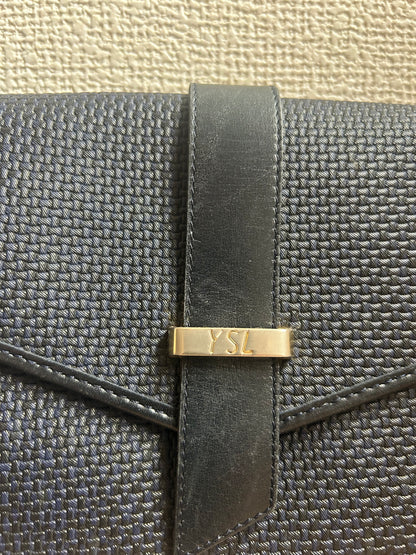 Yves Saint Laurent Vintage Coated Canvas with Leather Trim Shoulder Bag