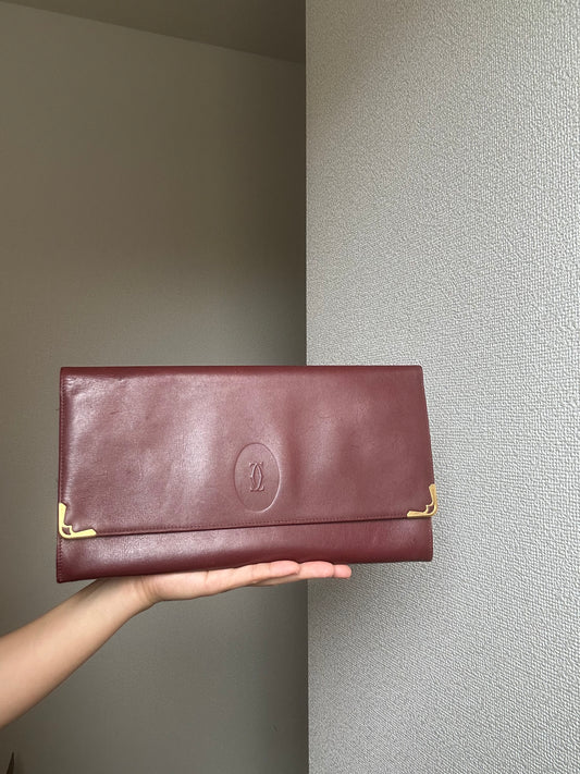Cartier Must Line Thin Leather Clutch Organizer
