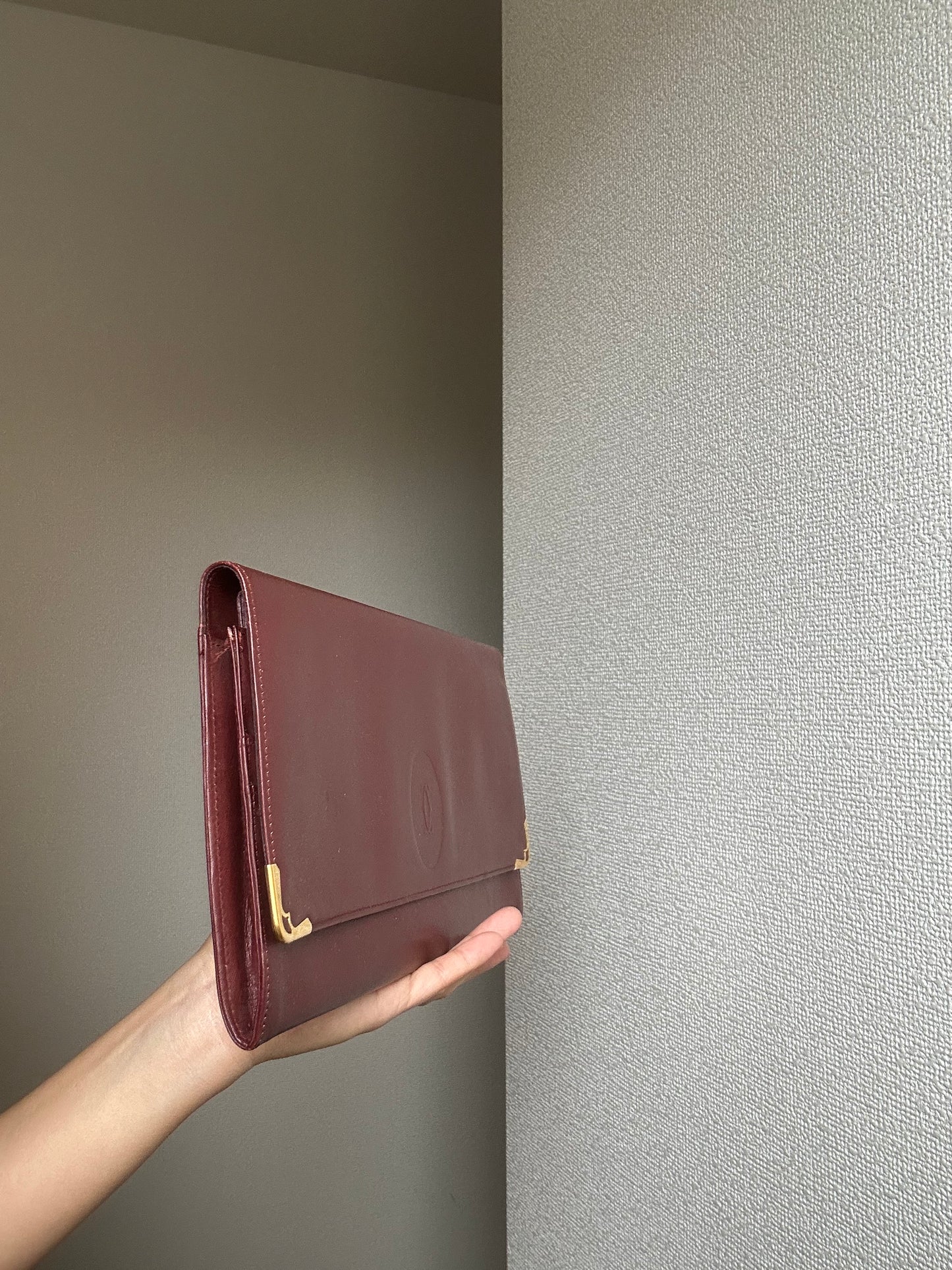 Cartier Must Line Thin Leather Clutch Organizer