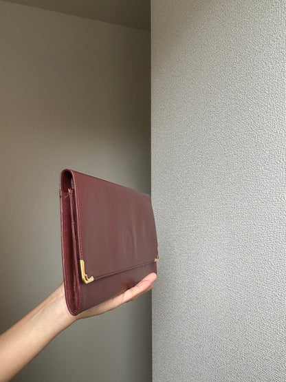 Cartier Must Line Thin Leather Clutch Organizer