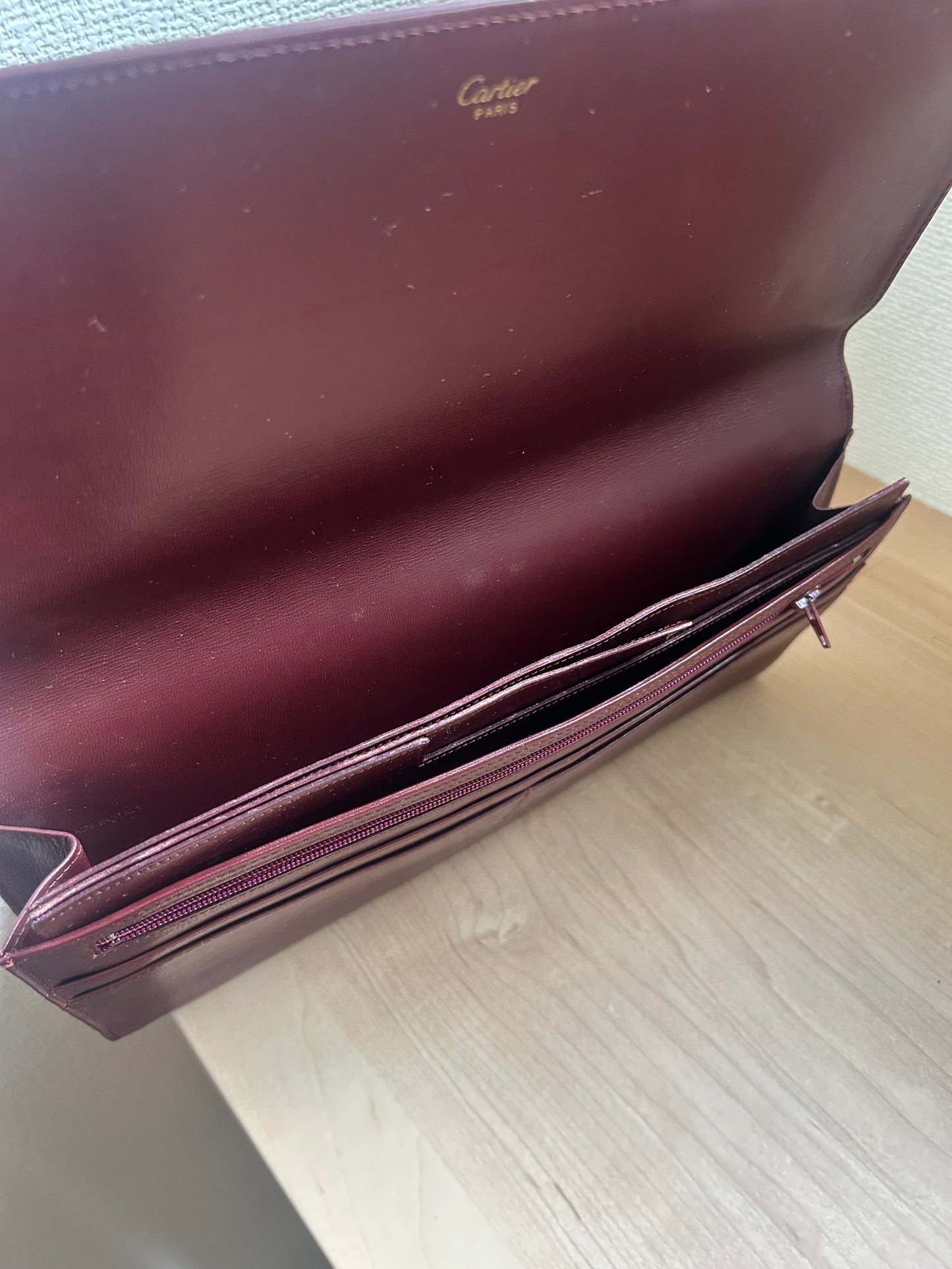 Cartier Must Line Thin Leather Clutch Organizer