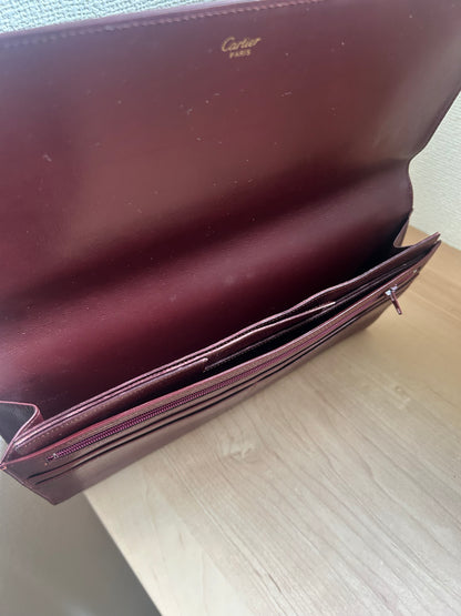 Cartier Must Line Thin Leather Clutch Organizer