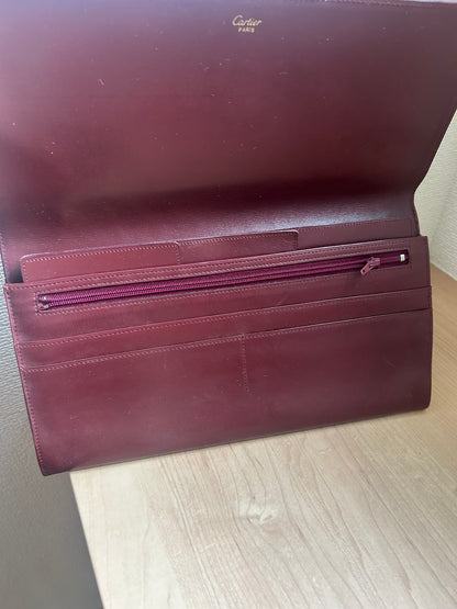 Cartier Must Line Thin Leather Clutch Organizer