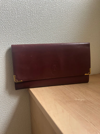 Cartier Must Line Thin Leather Clutch Organizer