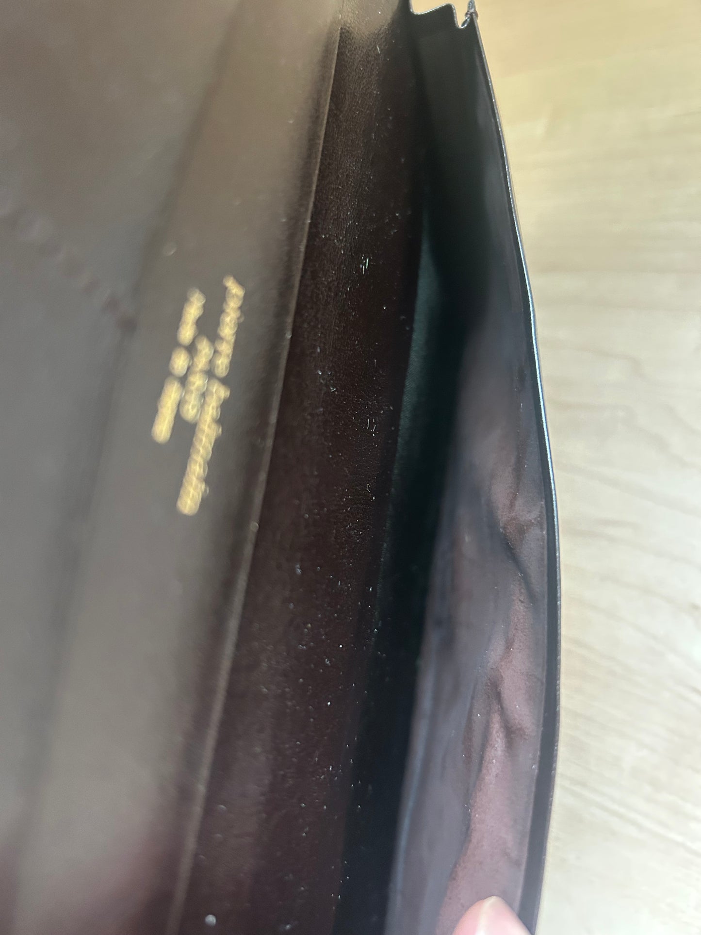 Pierre Balmain Fabric and Leather Monogram Long Bi-fold Wallet with Clip Closure