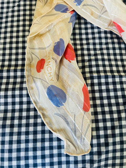 Givenchy Large Chiffon Floral Scarf