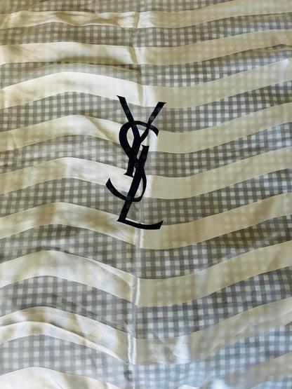 Yves Saint Laurent Large Chiffon Striped Scarf