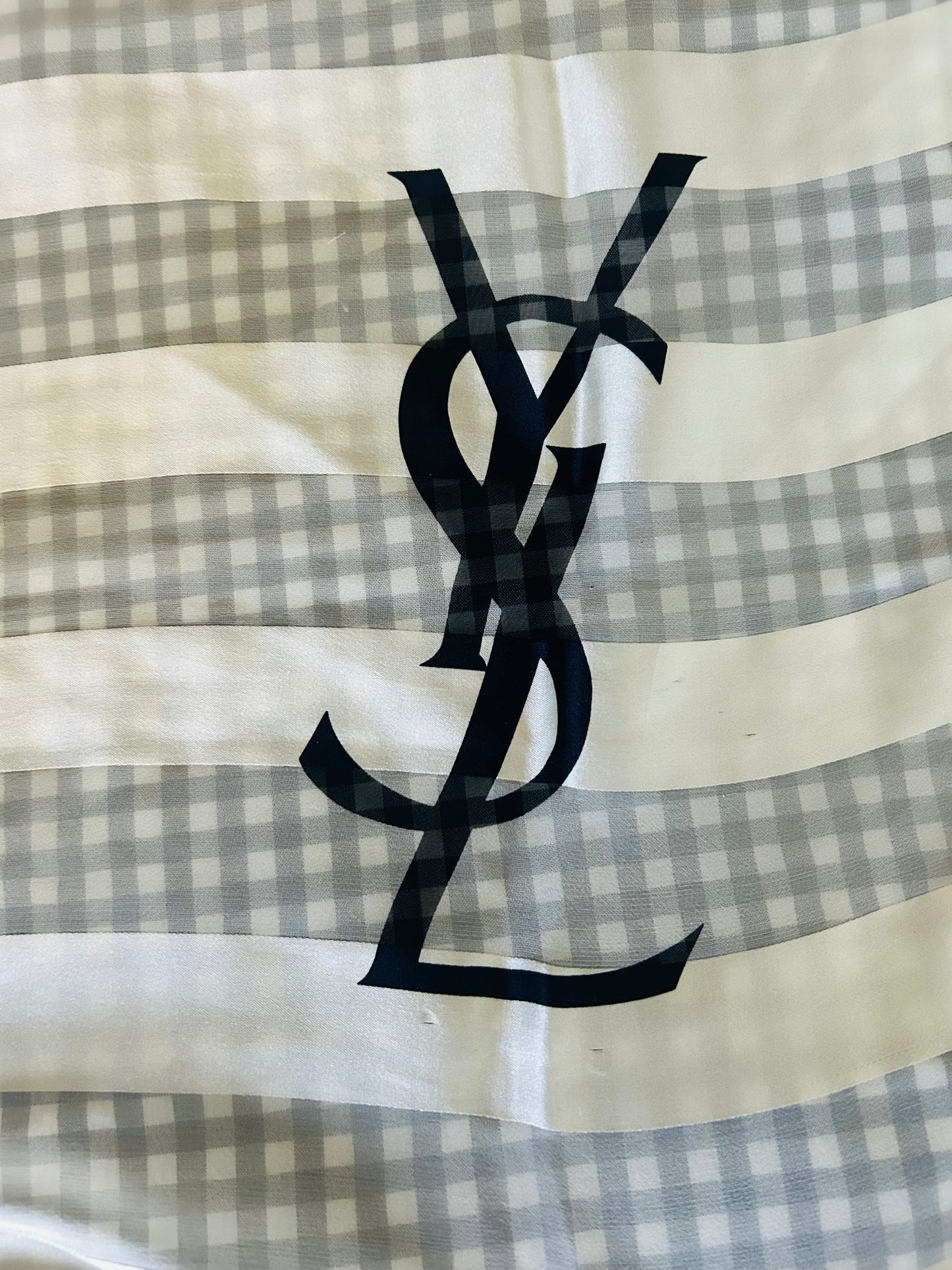 Yves Saint Laurent Large Chiffon Striped Scarf