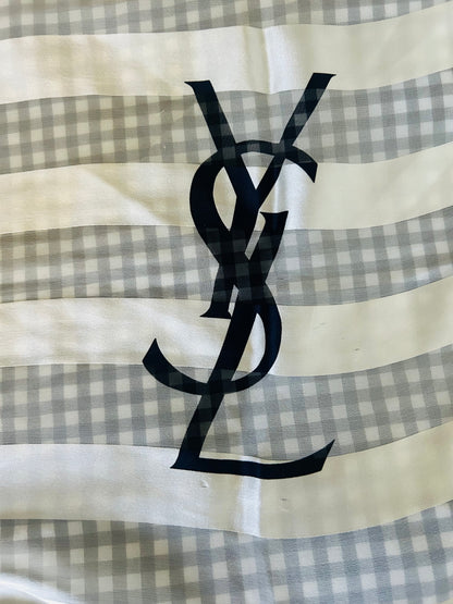 Yves Saint Laurent Large Chiffon Striped Scarf