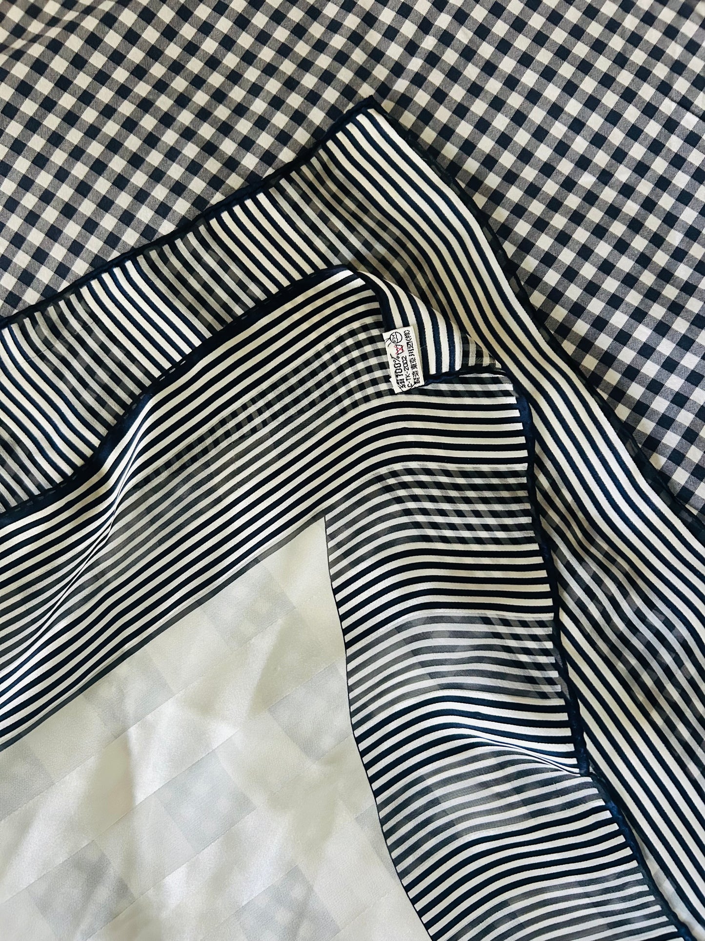 Yves Saint Laurent Large Chiffon Striped Scarf