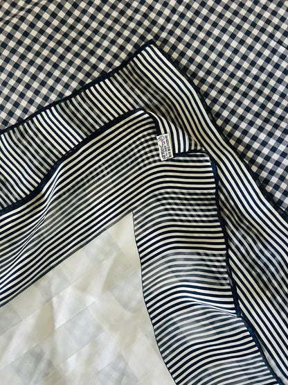 Yves Saint Laurent Large Chiffon Striped Scarf