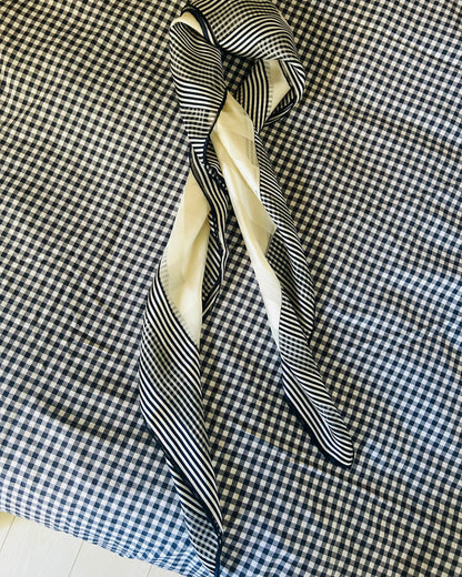 Yves Saint Laurent Large Chiffon Striped Scarf