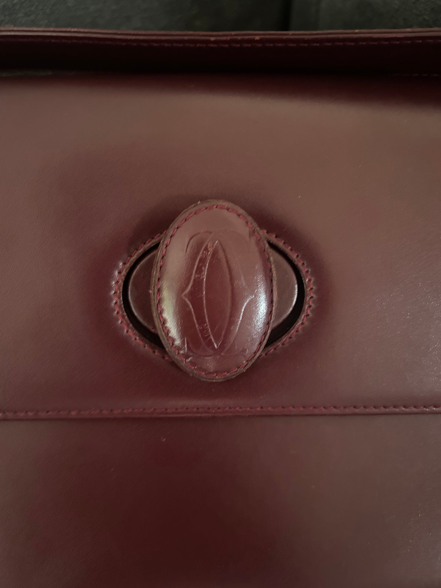 Must de Cartier Bordeaux All Leather Messenger Bag