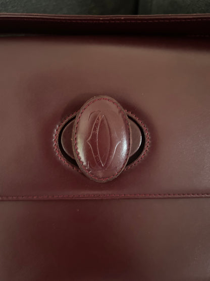 Must de Cartier Bordeaux All Leather Messenger Bag
