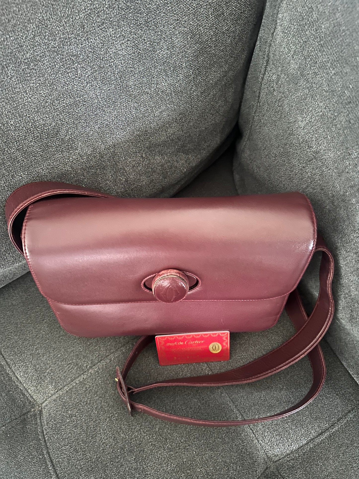 Must de Cartier Bordeaux All Leather Messenger Bag