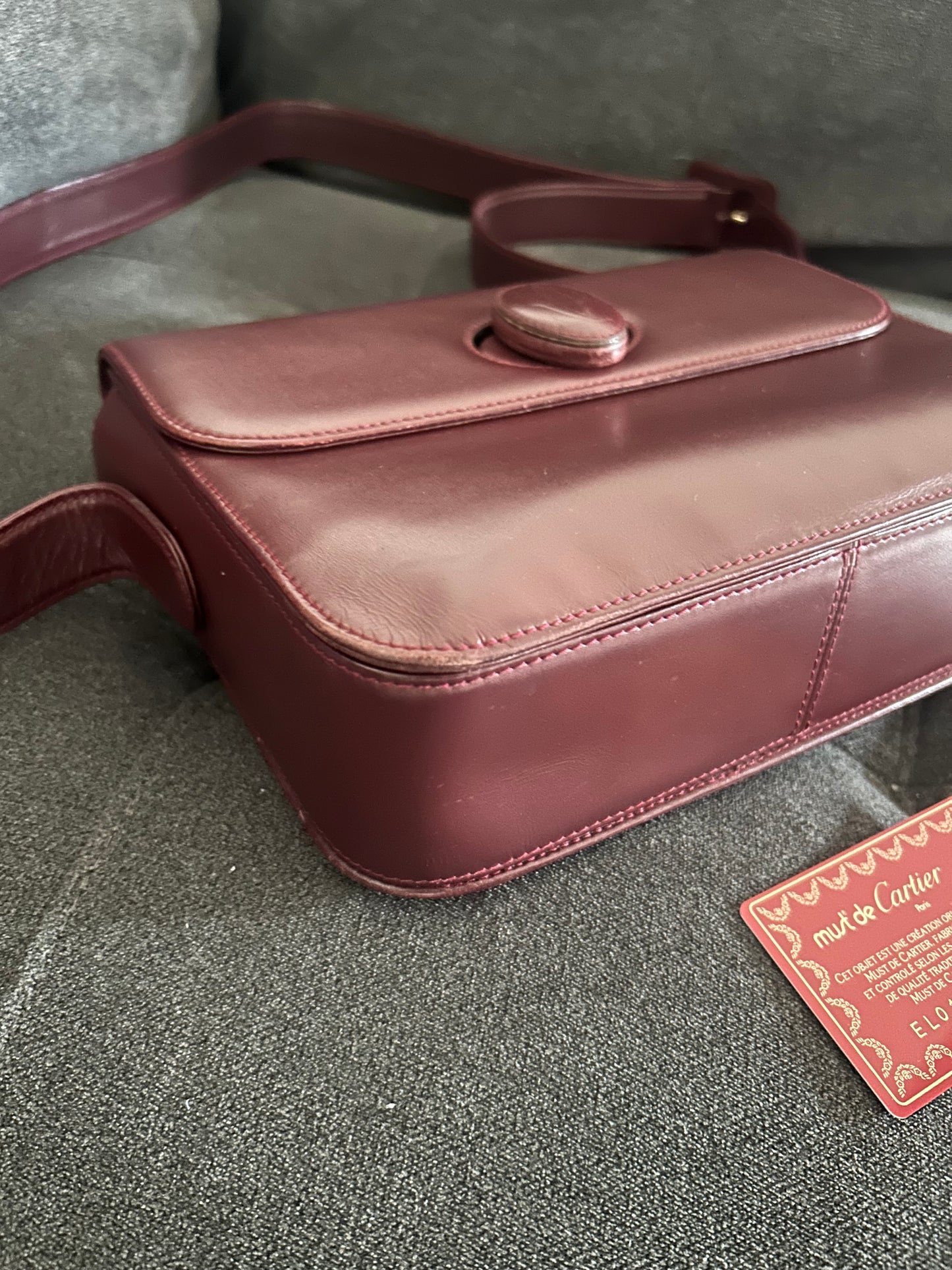 Must de Cartier Bordeaux All Leather Messenger Bag