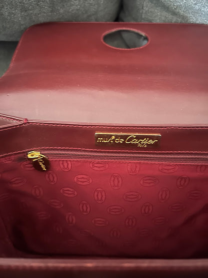Must de Cartier Bordeaux All Leather Messenger Bag