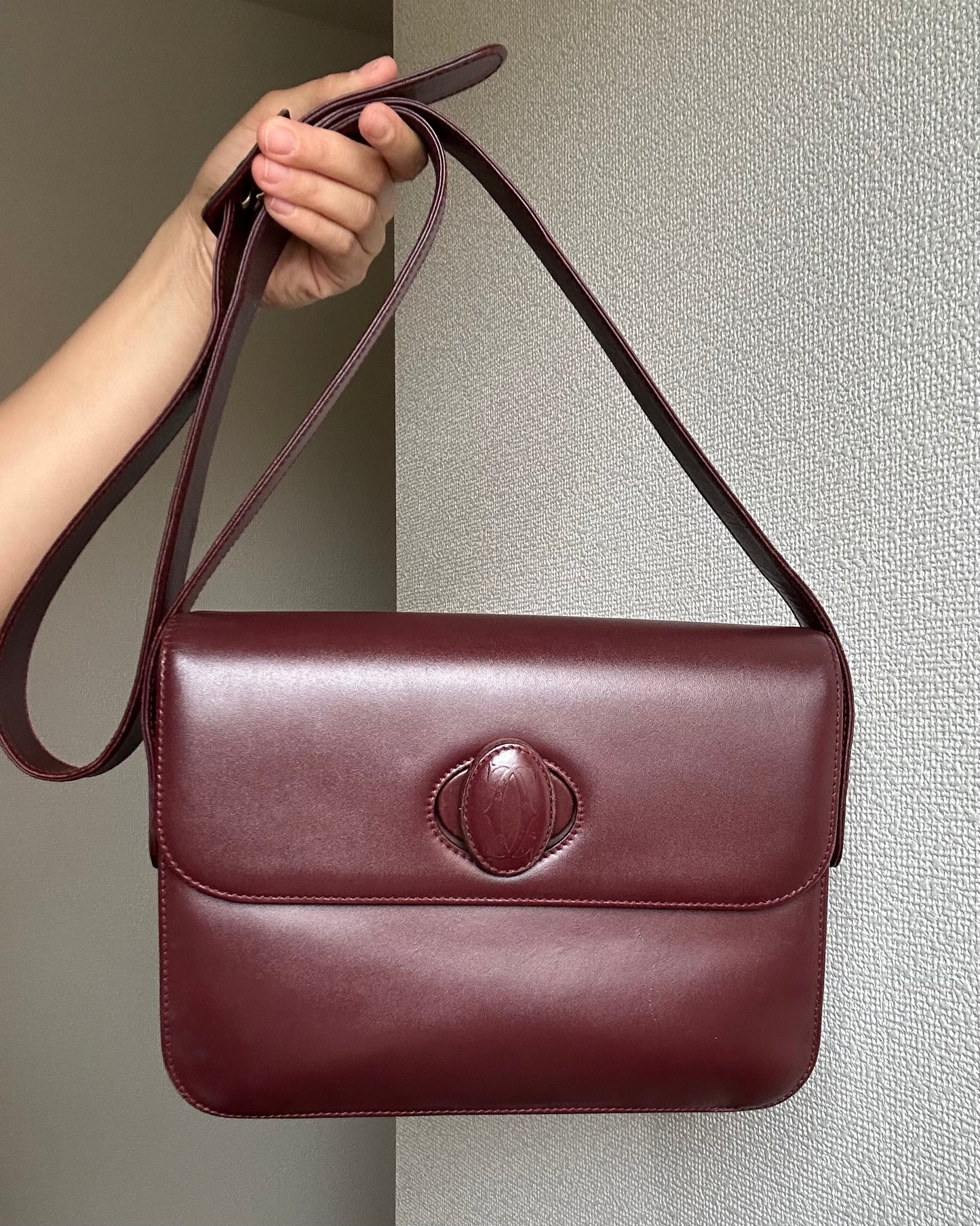Must de Cartier Bordeaux All Leather Messenger Bag
