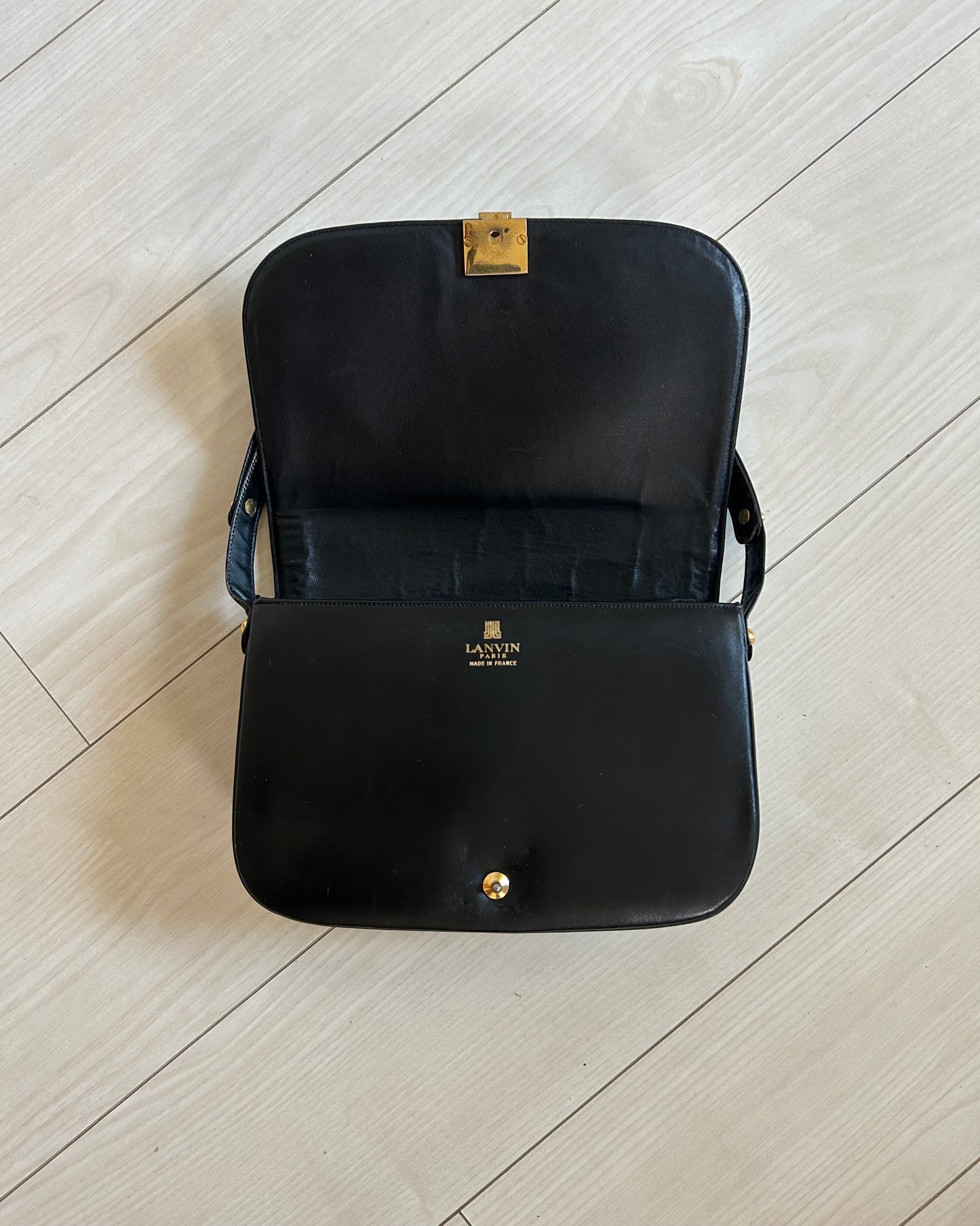 Lanvin Paris Half Moon JL Logo Lock Bag