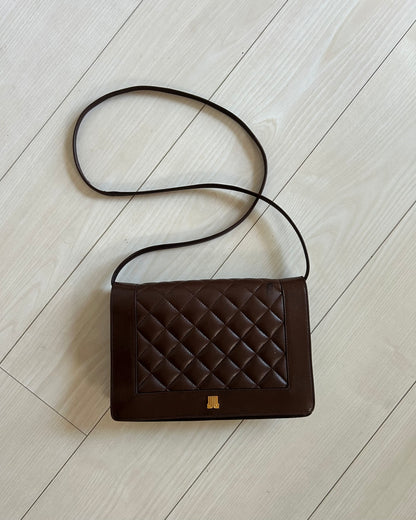Lanvin Dark Brown Quilted Three-Way Bag