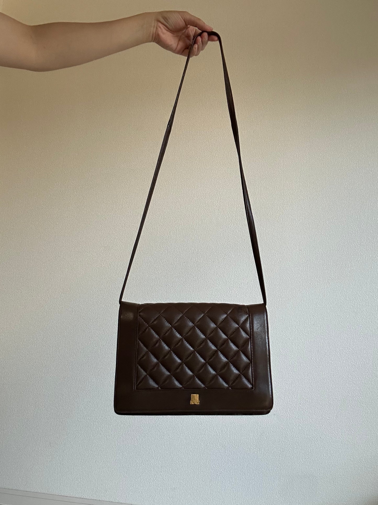 Lanvin Dark Brown Quilted Three-Way Bag