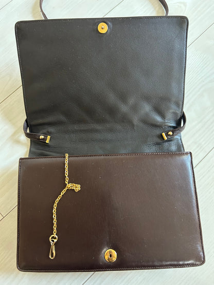 Lanvin Dark Brown Quilted Three-Way Bag