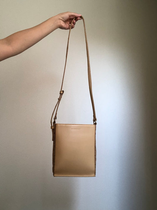 Burberry Leather and Suede Rectangular Shoulder Bag