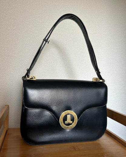 Lanvin Paris Black Leather Formal Bag, with Adjustable Strap